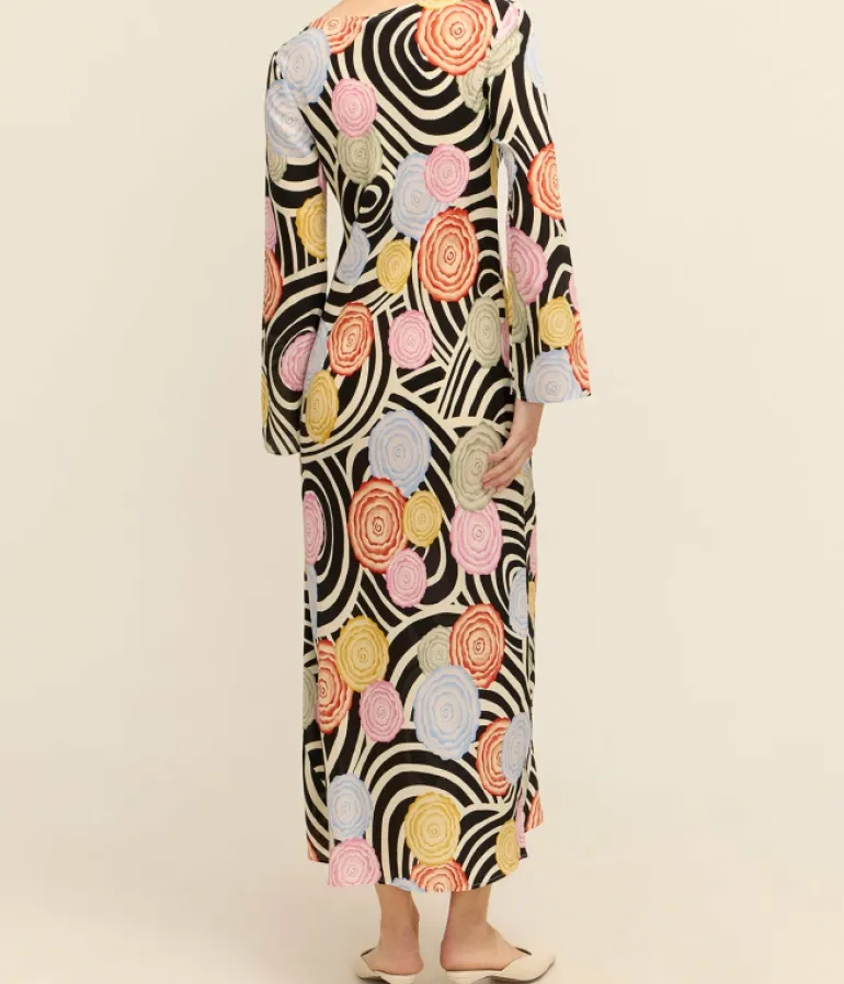 Dresses-Rixo Alondra Long Sleeve Dress in Whirlpool Floral