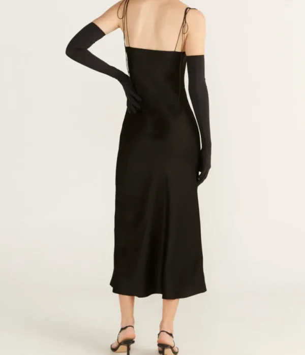 Dresses-Anna October Amur Midi Dress in Black and White