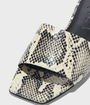Flat Sandals-Aeyde Anna Snake Print Goat Leather Sandal in Creamy