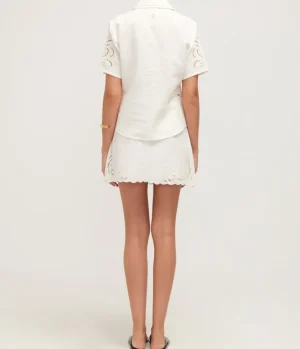 Tops-Ilio nema Anystos Linen Embroided Shirt in White