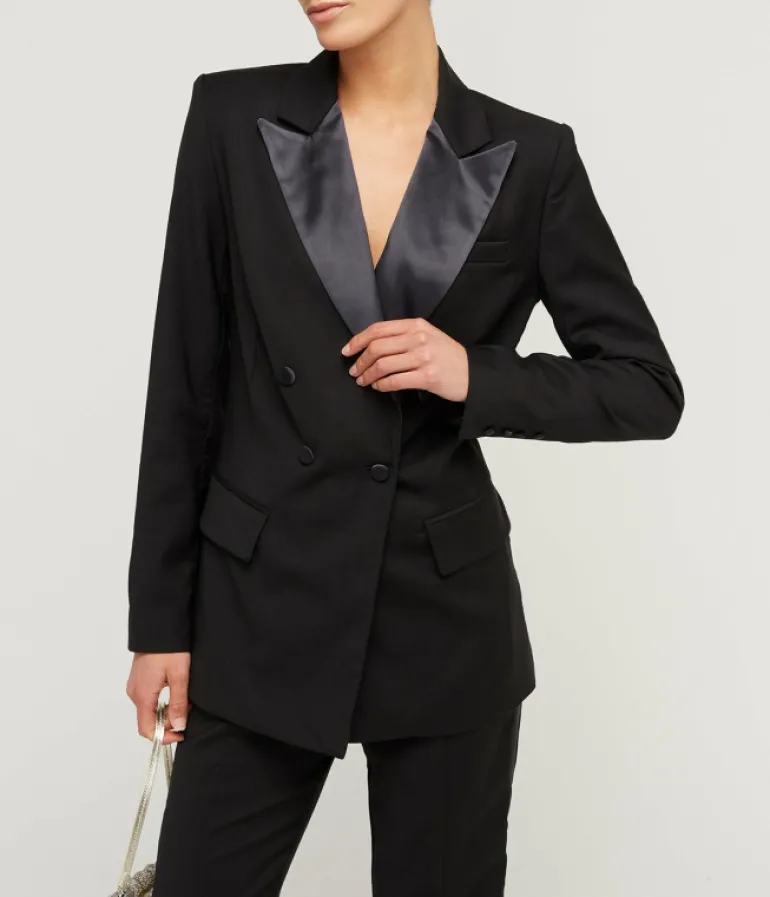 Jackets & Outerwear-Staud Arch Tuxedo in Black