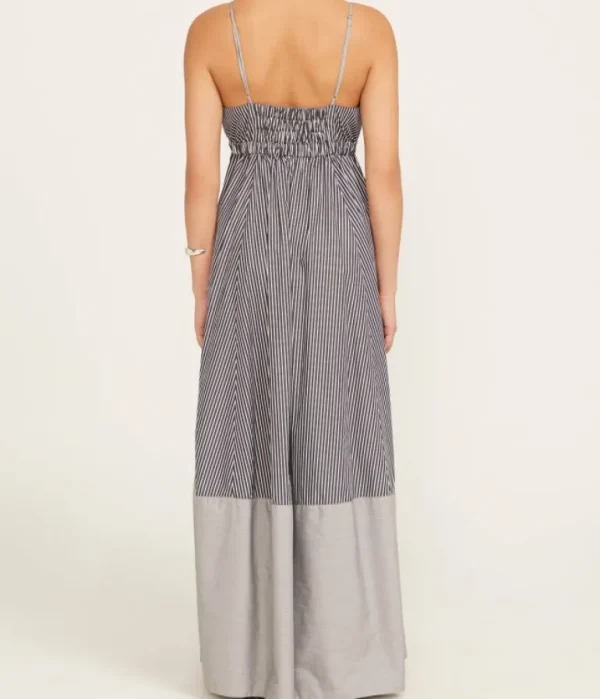 Dresses-Lee Mathews Ashton Cami Dress in Charcoal stripe