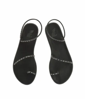 Flat Sandals-Ancient Greek Sandals Astro Flat Sandal in Black & Silver