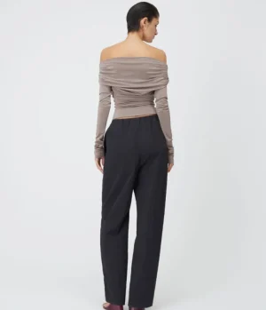 Tops-Paris Georgia Axel Off Shoulder Top in Concrete