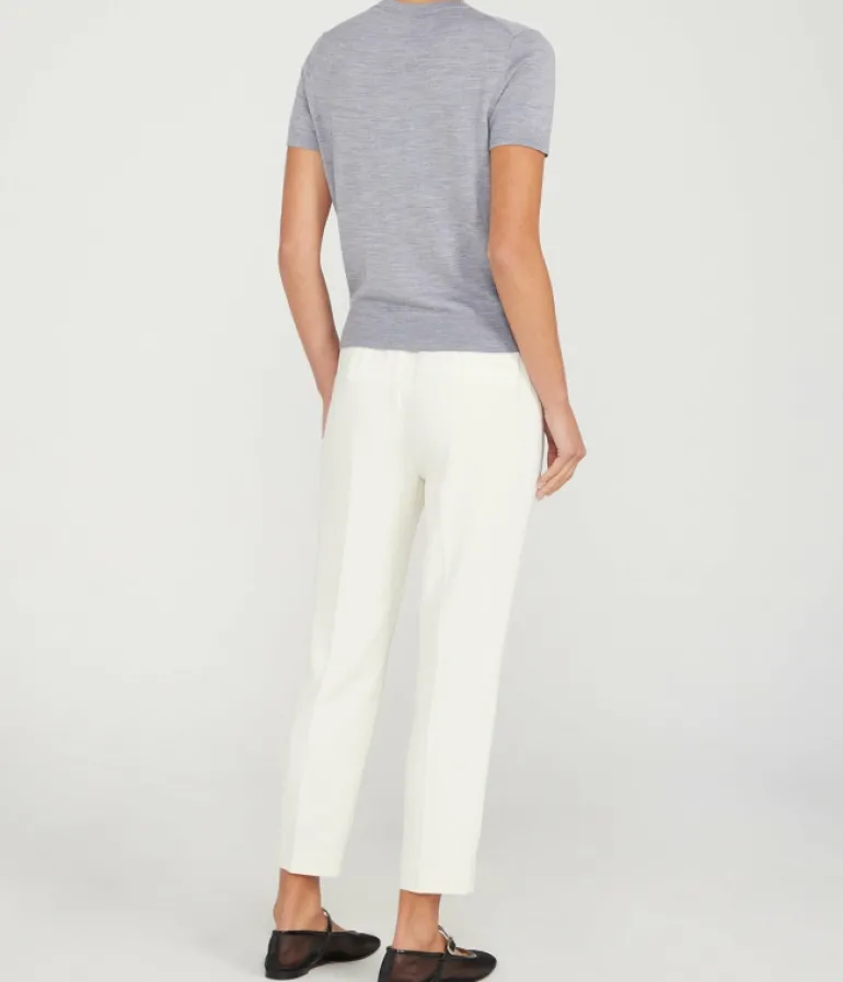 Knitwear-Theory Basic Tee in Cool Heather Grey