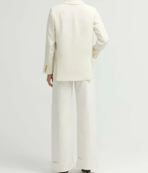 Jackets & Outerwear-A.Emery Belen Double Breasted Blazer in Oyster