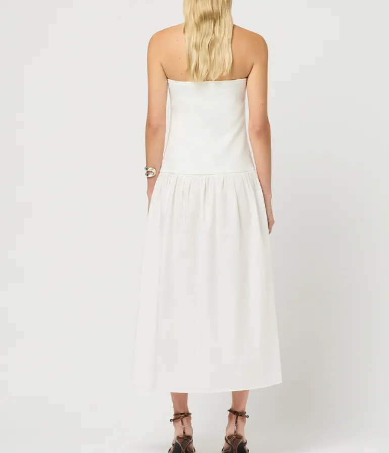 Dresses-Maison Essentiele Buckle Halter Dress in Optic White