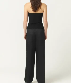 Tops-Maison Essentiele Buckle Halter Top in Black