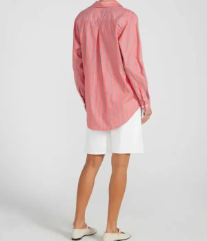 Tops-Yaitte Buoy Shirt in Coral Stripe
