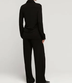 Tops-Refine Carol Long Sleeve Jersey Shirt in Black