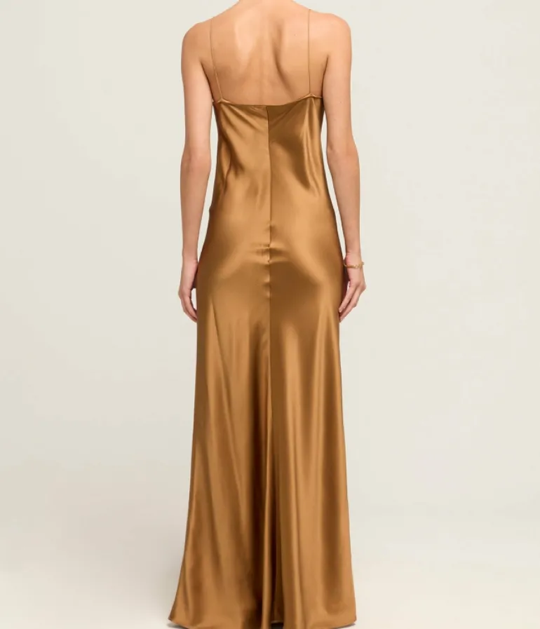 Dresses-Refine Carolyn Silk Maxi Slip Dress in Toffee