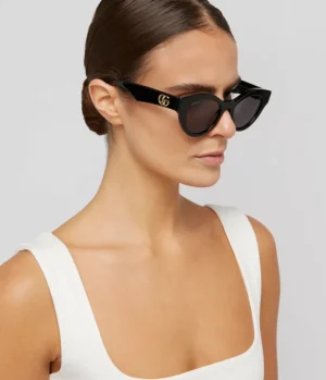 Sunglasses-Gucci Cat-eye Tinted Sunglasses in Black