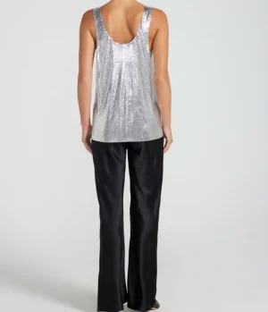 Tops-Michael Lo Sordo Chainmail Tank in Silver