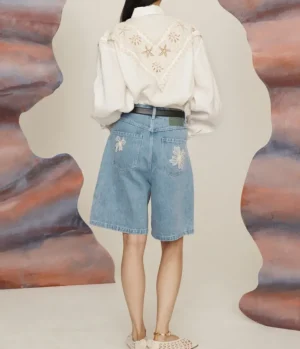 Shorts | Denim-Alemais Charlene Denim Short in Light Wash