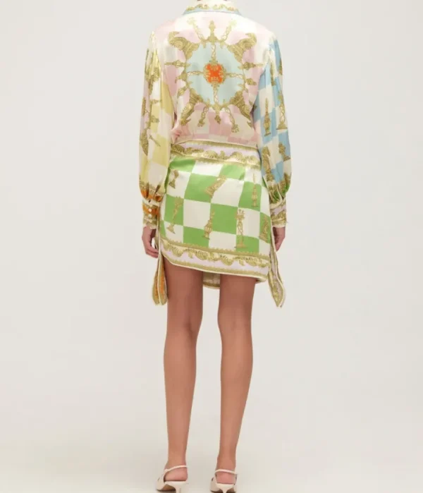 Dresses-Alemais Checkmate Silk Mini Dress in Multi