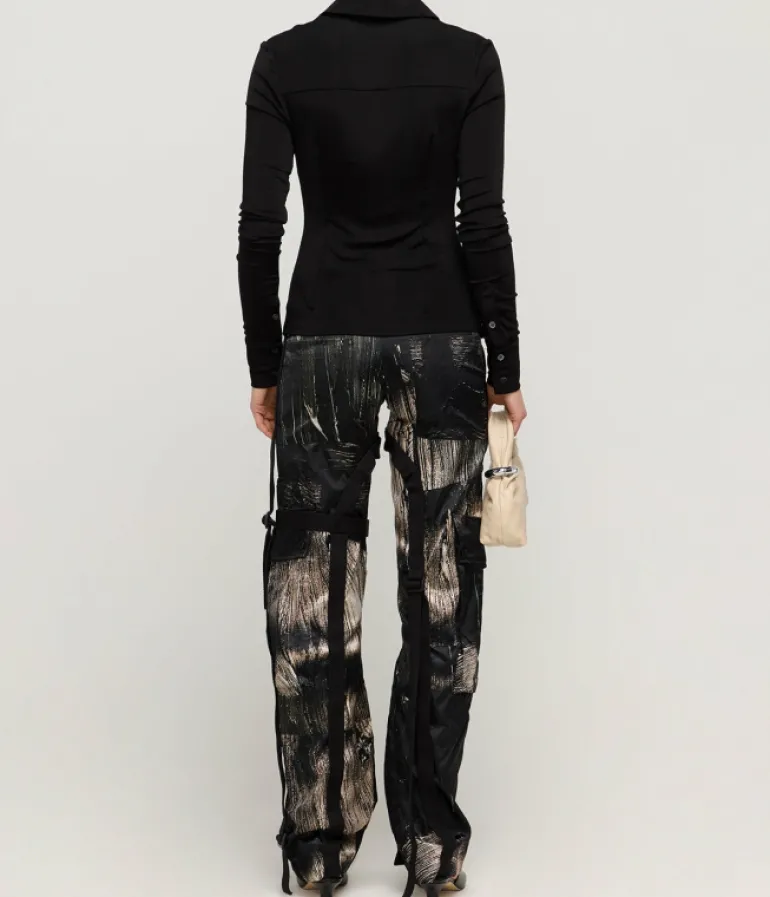 Pants-Louisa Ballou Classic Cargo Pants in Painted Black