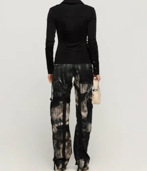 Pants-Louisa Ballou Classic Cargo Pants in Painted Black