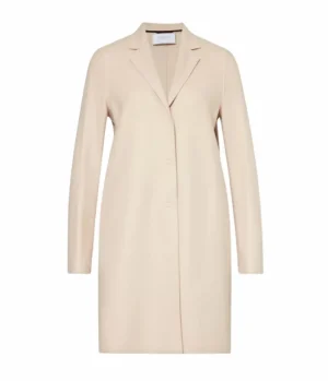 Jackets & Outerwear-Harris Wharf London Cocoon Coat in Cream