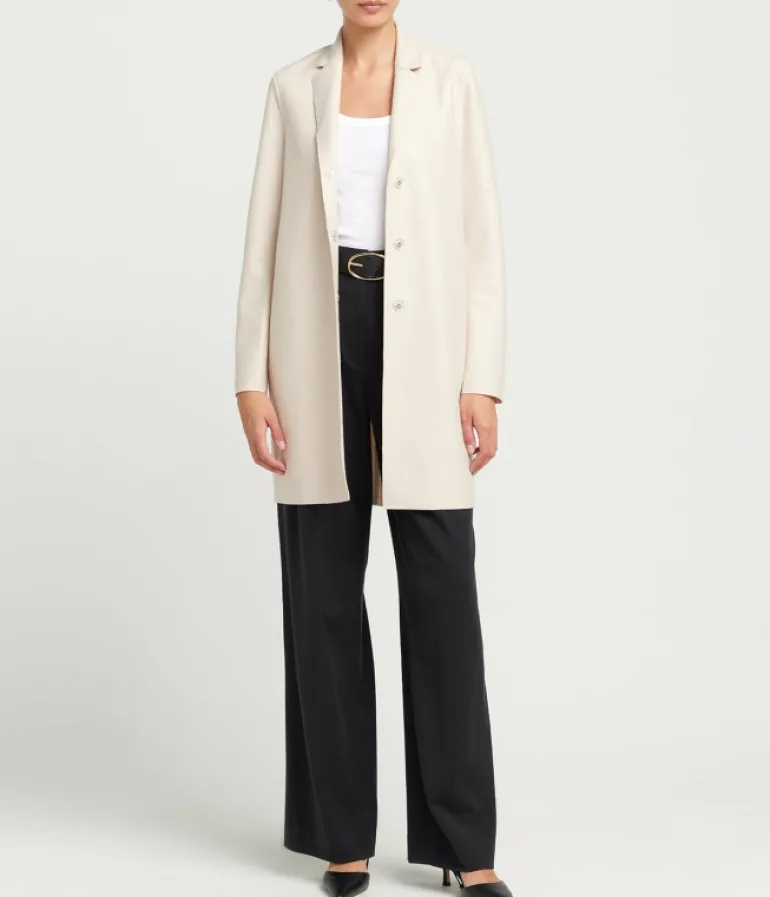 Jackets & Outerwear-Harris Wharf London Cocoon Coat in Cream