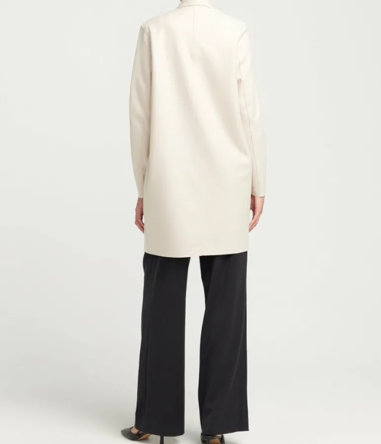 Jackets & Outerwear-Harris Wharf London Cocoon Coat in Cream