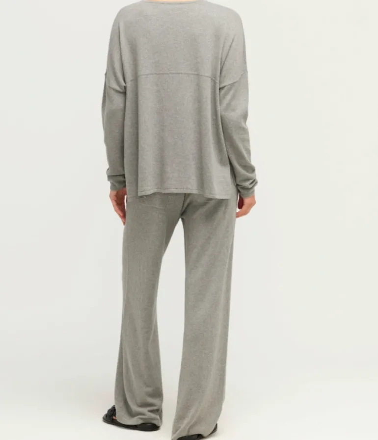 Loungewear | Knitwear-Lee Mathews Cotton Cashmere Long Sleeve Knit in Uniform