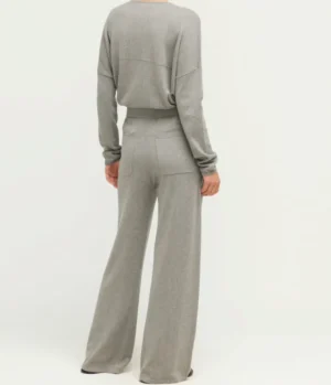 Loungewear | Pants-Lee Mathews Cotton Cashmere Wide Leg Pant in Uniform