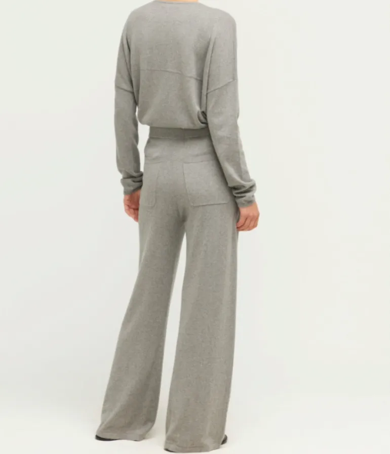 Loungewear | Pants-Lee Mathews Cotton Cashmere Wide Leg Pant in Uniform