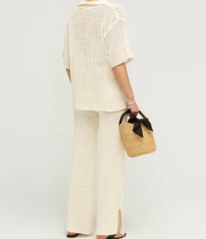 Pants-Zulu & Zephyr Cotton Crochet Pant in Milk