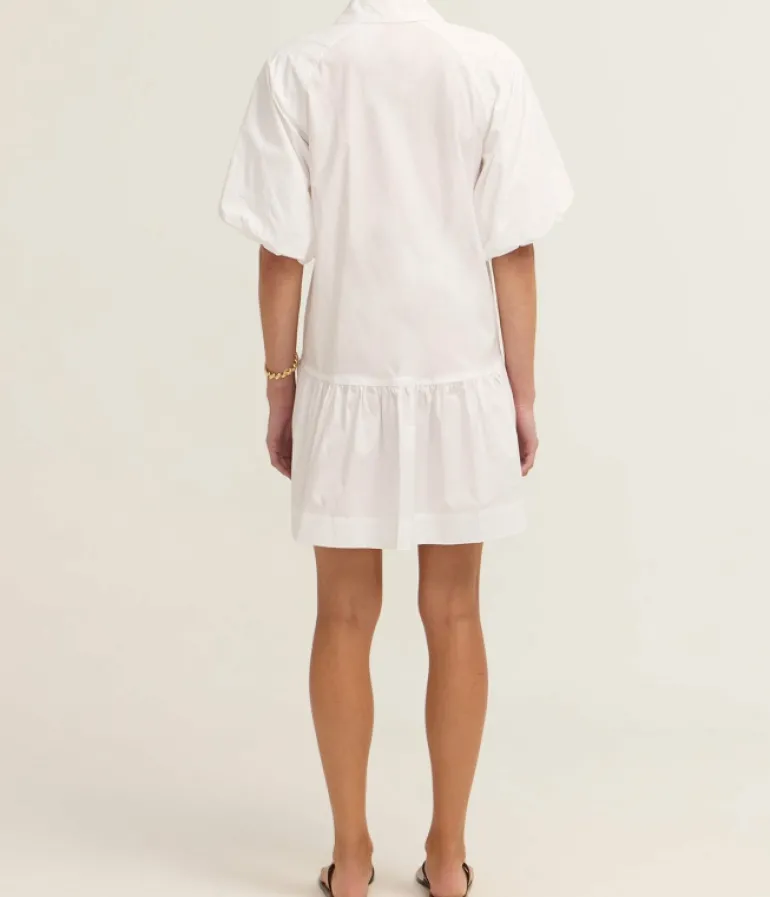 Dresses-Simkhai Crissy Cotton Poplin Dress in White