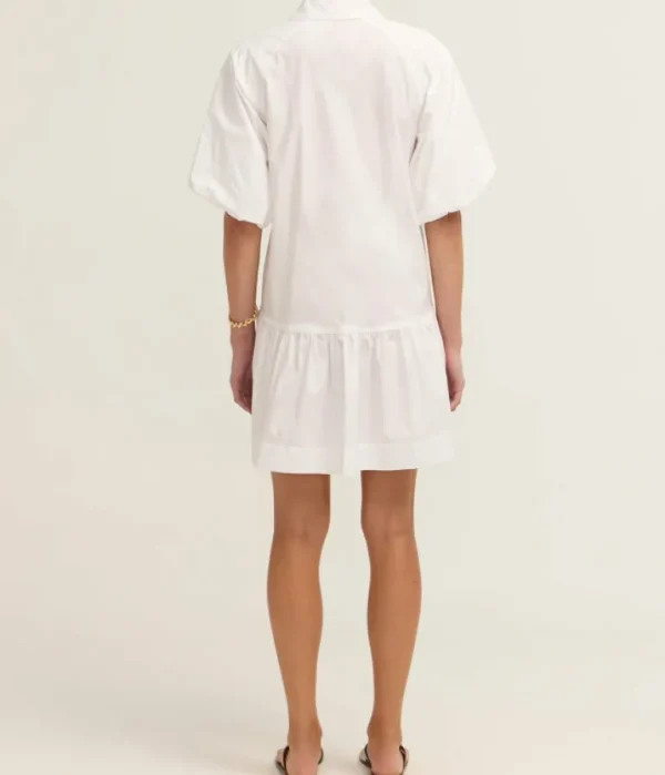Dresses-Simkhai Crissy Cotton Poplin Dress in White
