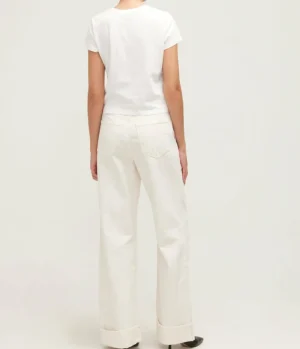 Denim-Agolde Dame High Rise Wide Leg Jean in Fortune Cookie