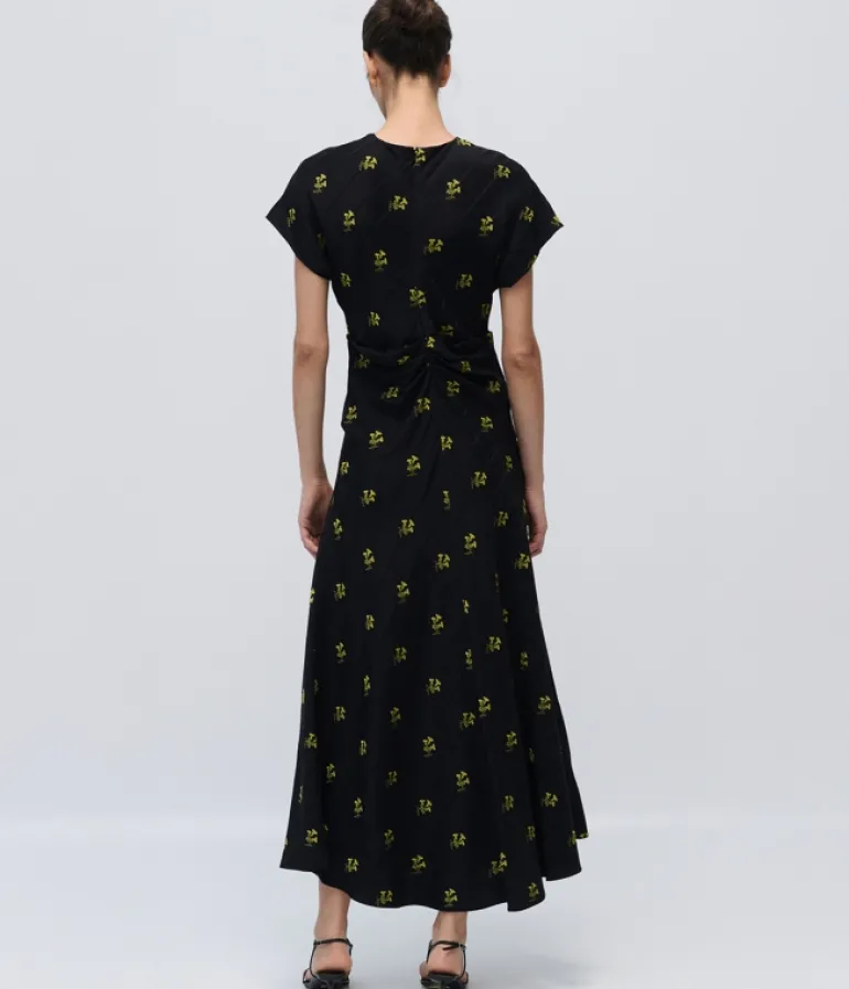 Dresses-Oroton Dandelion Jacquard Dress in Black