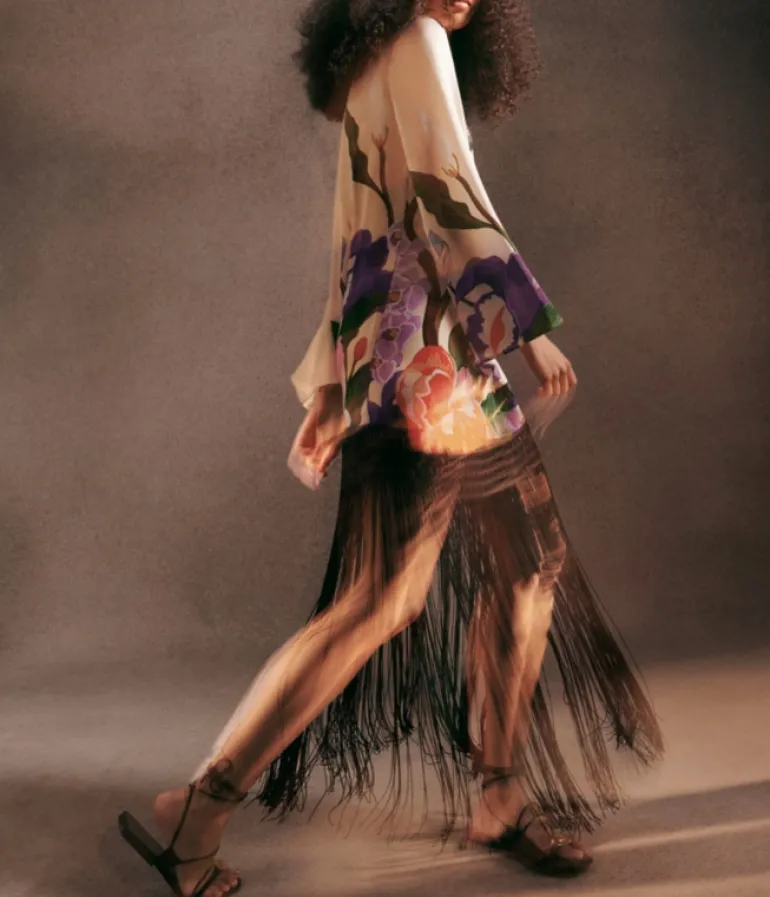 Dresses-Borgo De Nor Daphne Crepe Dress in Tree of Life