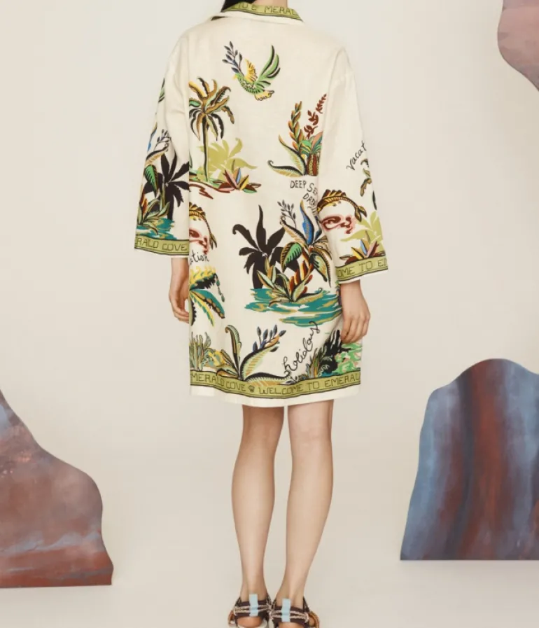 Dresses-Alemais Daydream Shirt Tunic Dress in Multi