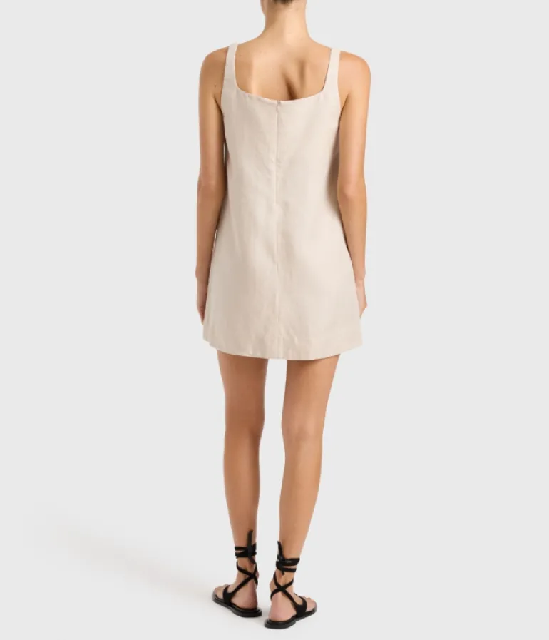 Dresses-Bondi Born Delphi A-Line Mini Dress in Sand