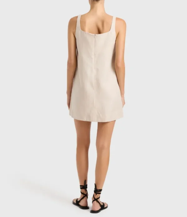 Dresses-Bondi Born Delphi A-Line Mini Dress in Sand
