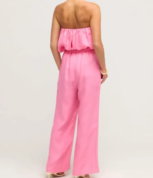 Pants-Mode Sportif Delphi Organic Linen Drawstring Pant in Rose