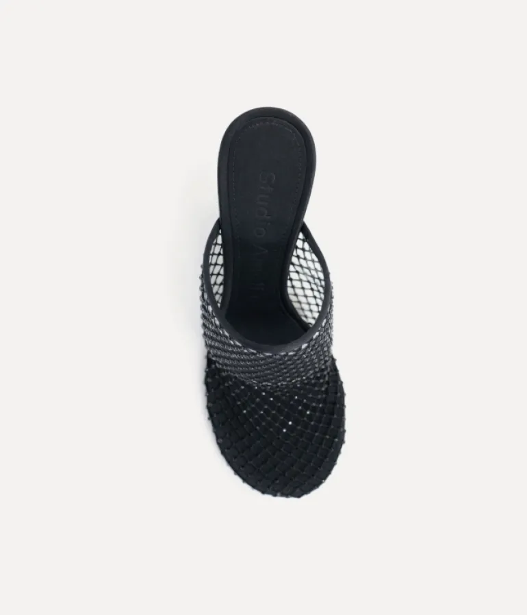 Heels & Pumps-Studio Amelia Dolly Mesh Mule in Black