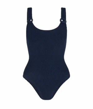 Swim & Resortwear-Hunza G Domino Swimsuit in Navy