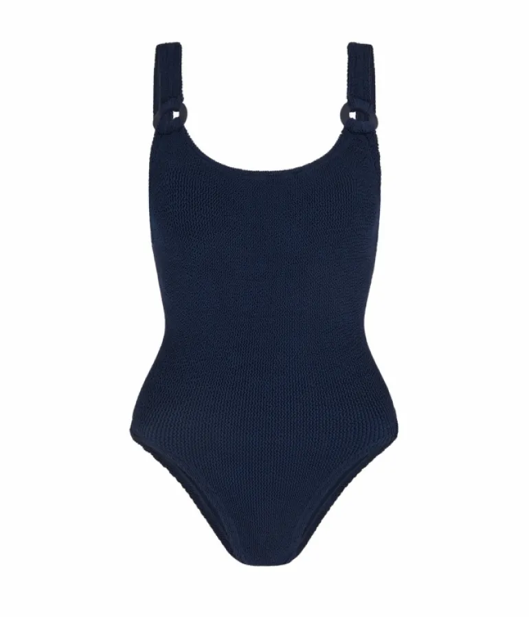 Swim & Resortwear-Hunza G Domino Swimsuit in Navy