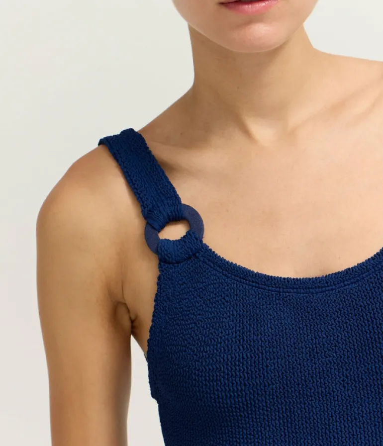 Swim & Resortwear-Hunza G Domino Swimsuit in Navy