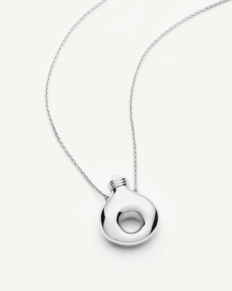 Jewellery | Necklaces-Missoma Donut Bottle Pendant Necklace with Mother of Pearl in Silver