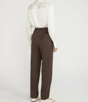 Pants-A.Emery Draper Tailored Pant in Chocolate