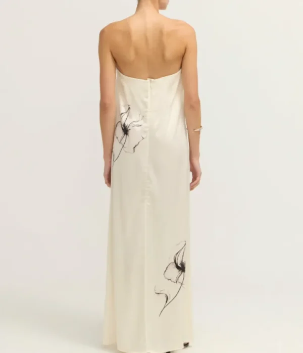 Dresses-Third Form Dream State Strapless Dress in Cream Floral