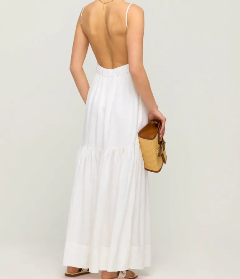 Dresses-Posse Ellie Linen Maxi Dress in Ivory