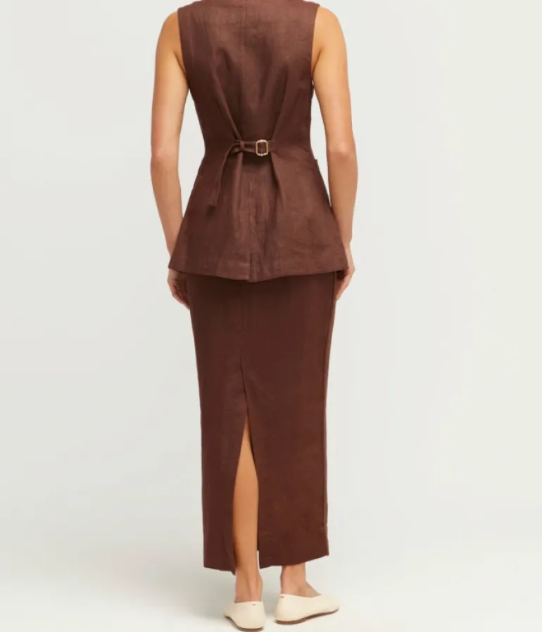 Skirts-Posse Emma Pencil Skirt in Chocolate
