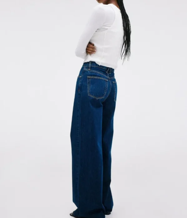 Denim-SLVRLAKE Eva Wide Tapered Leg Jean in Evermore