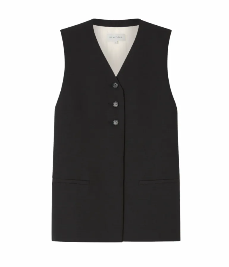 Tops-Lee Mathews Fiore Vest in Black