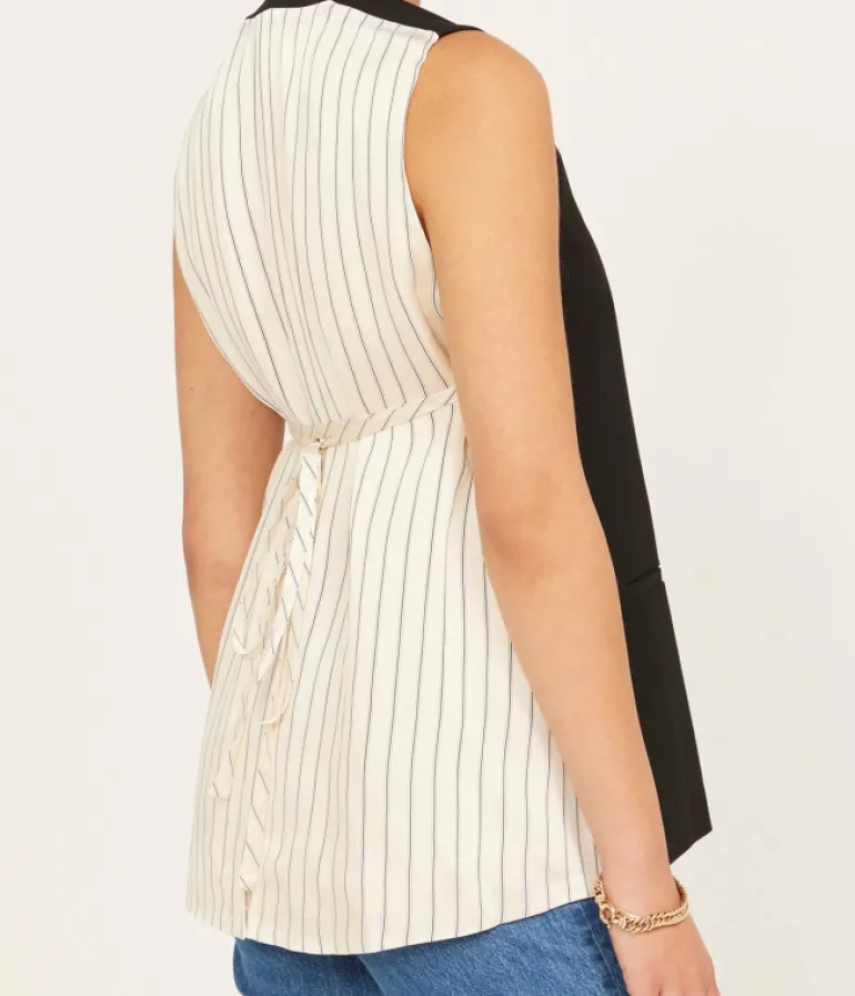 Tops-Lee Mathews Fiore Vest in Black