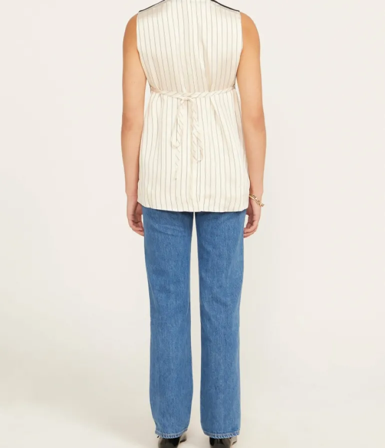Tops-Lee Mathews Fiore Vest in Black